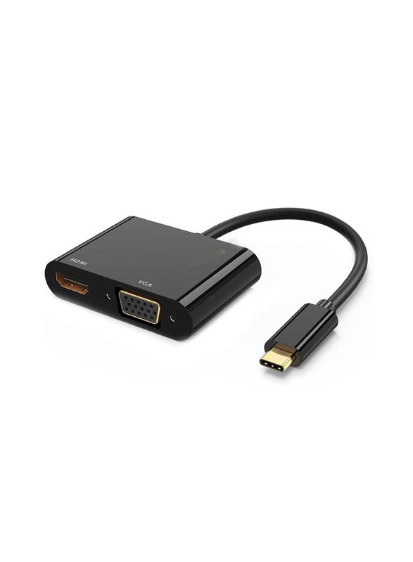 

Generic USB Type-C to HDMI+VGA Adapter Cable, Black