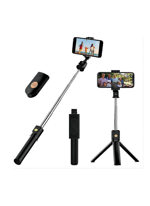 

Generic Extendable Selfie Stick Tripod with Detachable Wireless Remote, Black