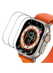 Anti Scratch HD Bubble Free Tempered Glass Screen Protector for Apple Watch Ultra 49mm, 3 Pieces, Clear