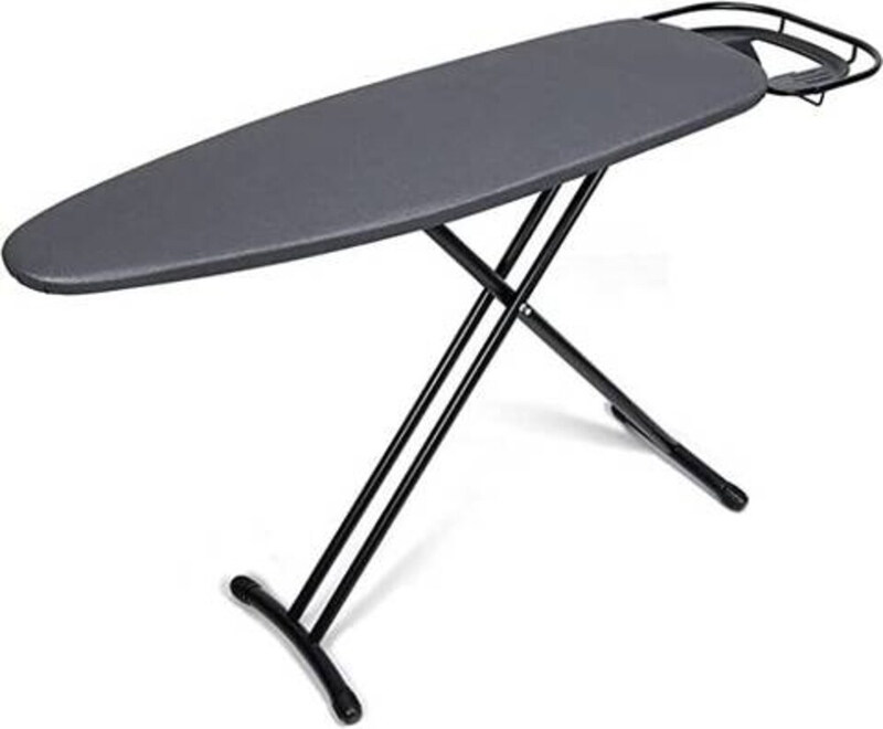 

Generic Adjustable Height Ironing Board with Retractable Iron Rest, Black