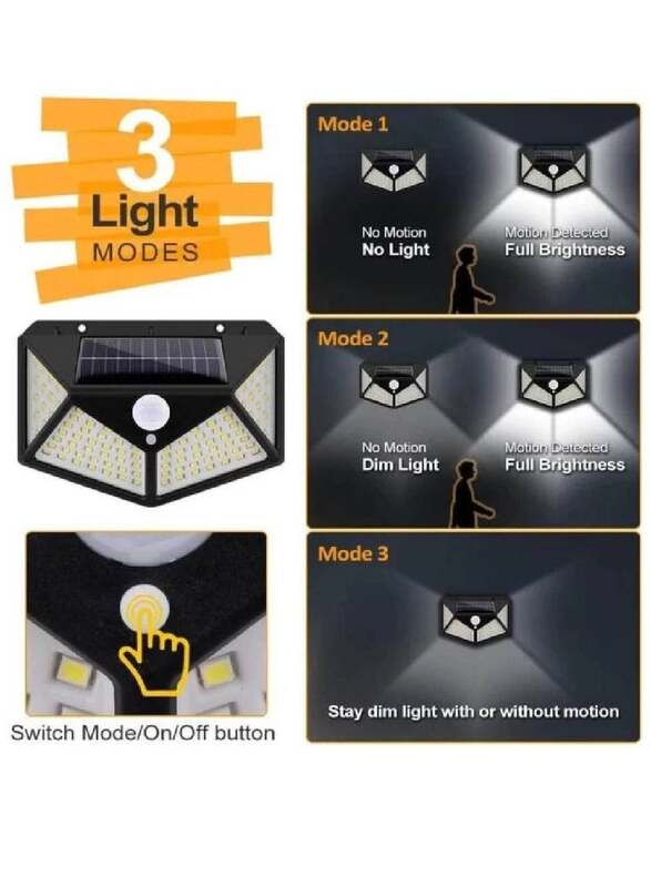 XiuWoo YX-100 New Arrival Solar Interaction Wall Lamp 100 Led, 2 Pieces, Black