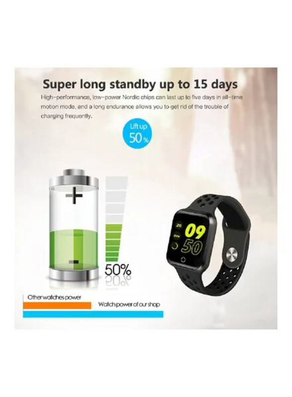 Watch Smartwatches, Black Case With Black Sport Band
