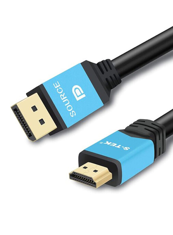 

S-TEK 1.8-Meter Display Port Cable, HDMI to HDMI for Display Devices, Black/Blue