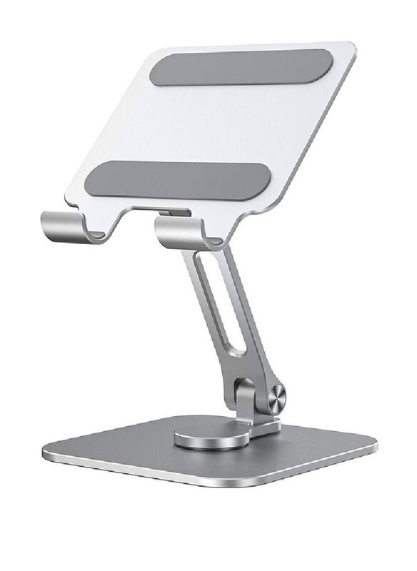 

Gennext Apple iPad 360° Adjustable Stand Stable Foldable Desktop Holder, Silver