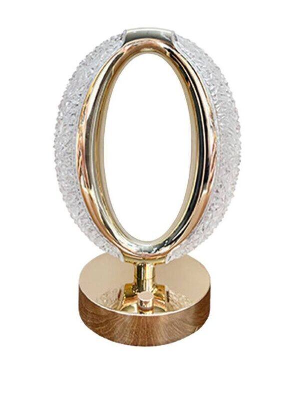 

Generic Crystal Diamond Round Oval Nightlight Table Lamp with Type-C Tricolour, Gold