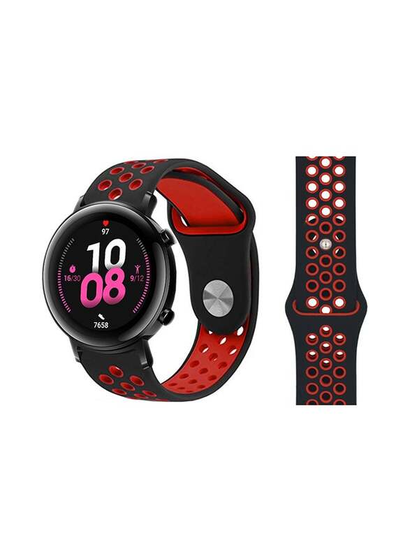 Dot Silicon Replacement Band For Huawei Watch GT 2 42mm Black/Red