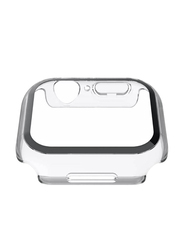 Soft Silicone Bumper Case with Built-In Tempered Glass Screen Protector for Apple Watch Series 7 41mm, Clear