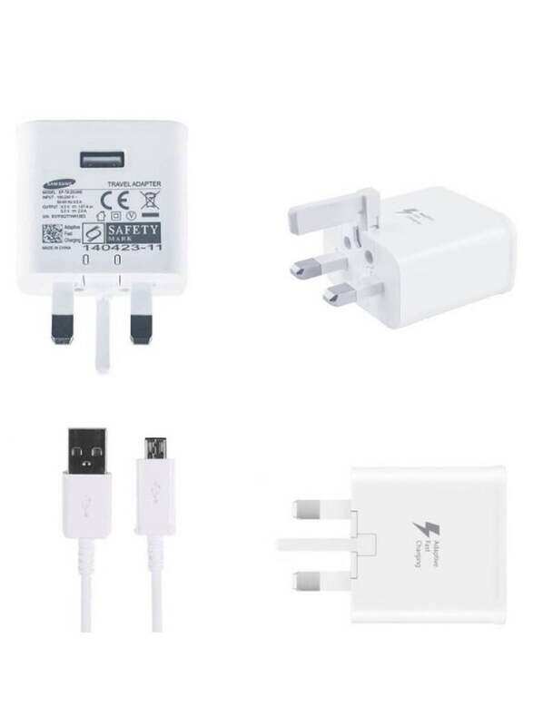 

AXA 3-Pin Charging Adapter For Samsung Note 8/Note 9/S8/S8+/S9/S9+/S10/S10+ With Type-C Charging Data Cable White