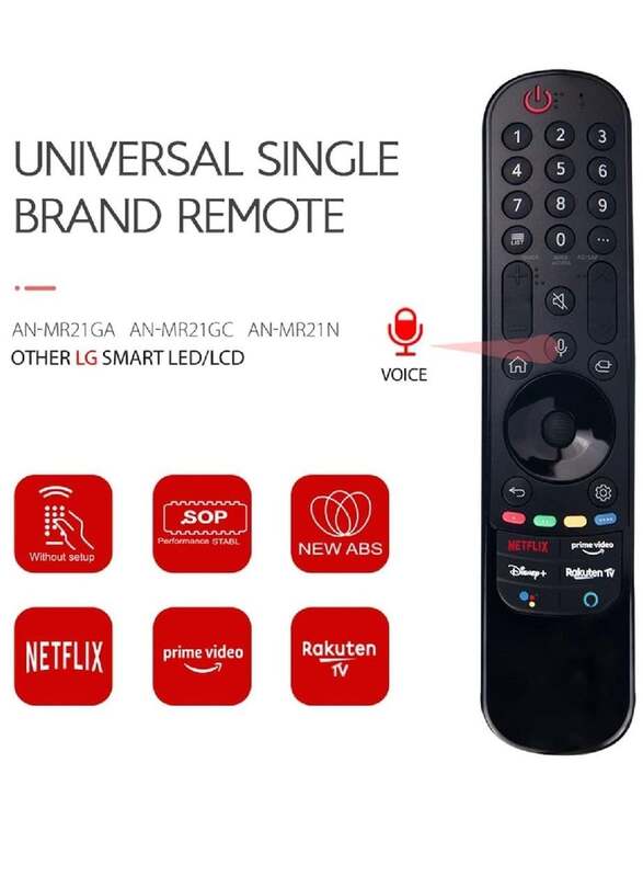 Replacement Voice Remote Control For LG Models, Netflix and Prime Video Hotkeys, Google/Alexa Black