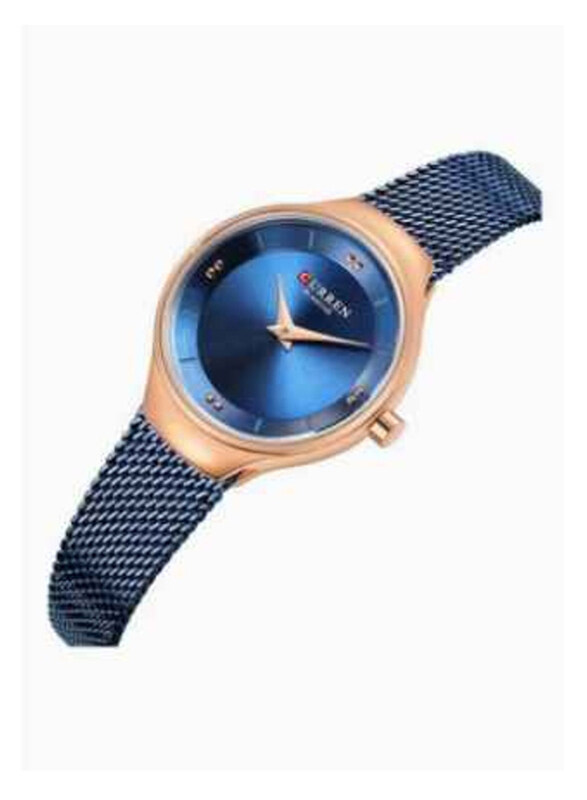 

Curren Analog Watch for Women with Stainless Steel Band, Water Resistant, 9028, Blue