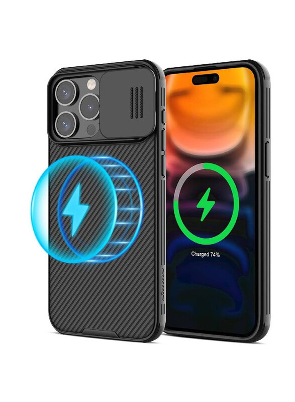 

Nillkin Apple iPhone 15 Pro Max MagSafe Magnetic Protective CamShield Pro Mobile Phone Case Cover, Black