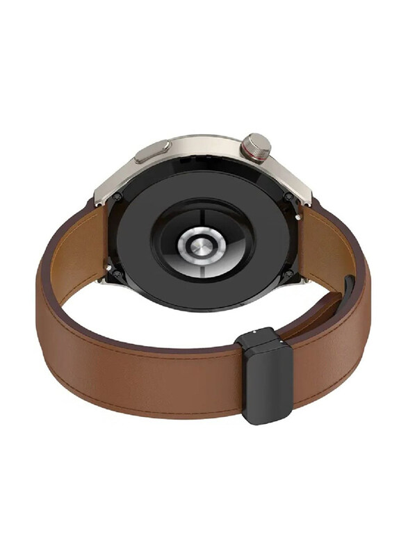 

Perfii Genuine Cow Leather Watch Strap 22mm Folding Buckle Wristband For Huawei Watch 2 Pro/Watch GT2 Pro/Watch GT3 46mm/Watch GT3 SE, Brown