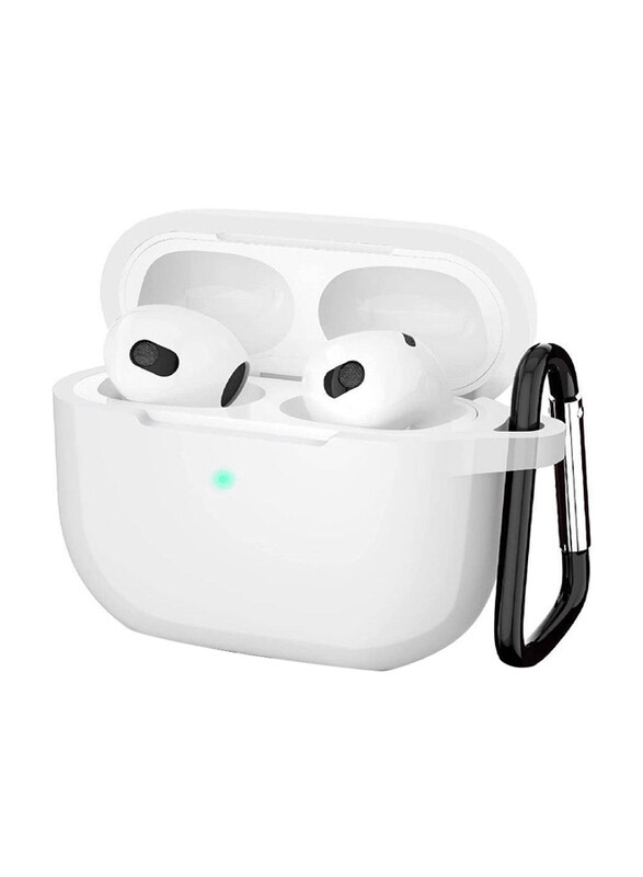 

Generic Protective Case Skin Cover with Keychain and Lock for Apple AirPods 3, White