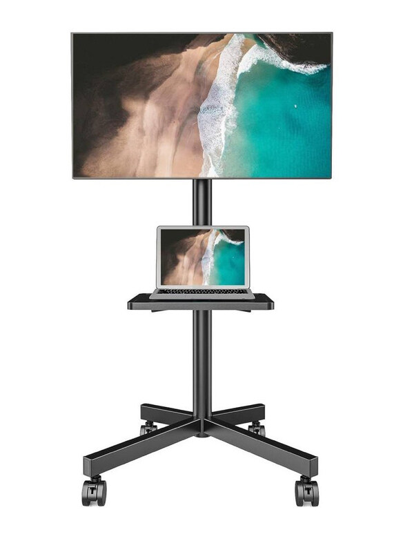 

Generic Mobile TV Floor Stand With Rolling Casters And Shelf Compatible TV Mount Bracket for 32-70 Inch Displays, Black