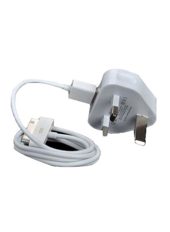 Power Adapter Wall Charger With 30-Pin Cable White