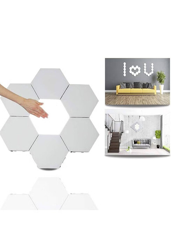 

Generic 6-Piece Hexagon Smart Modular Touch Sensitive LED Light Wall Panel RGB Night Light DIY Geometry Splicing for Bedroom, Living Room, Hallway & Party Dec