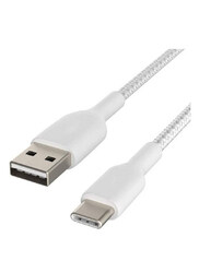Fast Charging USB Type-C Data Cable, USB Type A to Type-C Data Cable for Smartphones/Tablets, White
