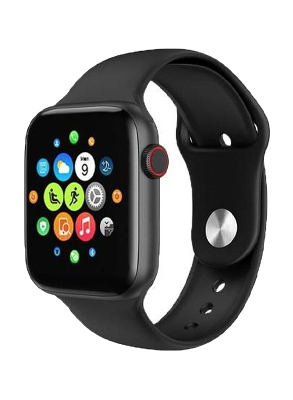 Silicone Touch Screen Full Square with Health Tracker Smartwatch, Black