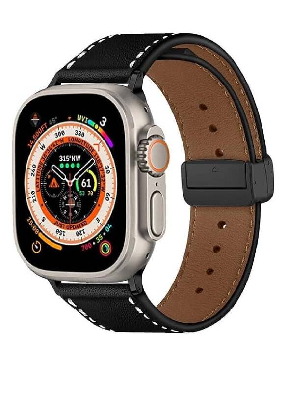 

Euro Replacement New 2023 Magnetic Leather Strap Compatible With Apple Watch Ultra 49mm Ultra Watch 2 Black