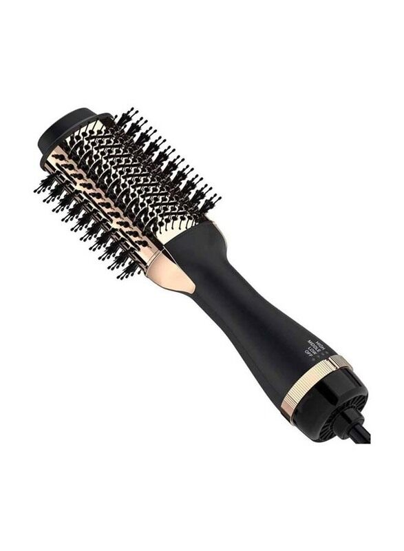 

Enzo One-Step Negative Ionic Volumizer Ceramic Coating Hot Air Hair Dryer Brush for Styling & Frizz Control, Gold/Black