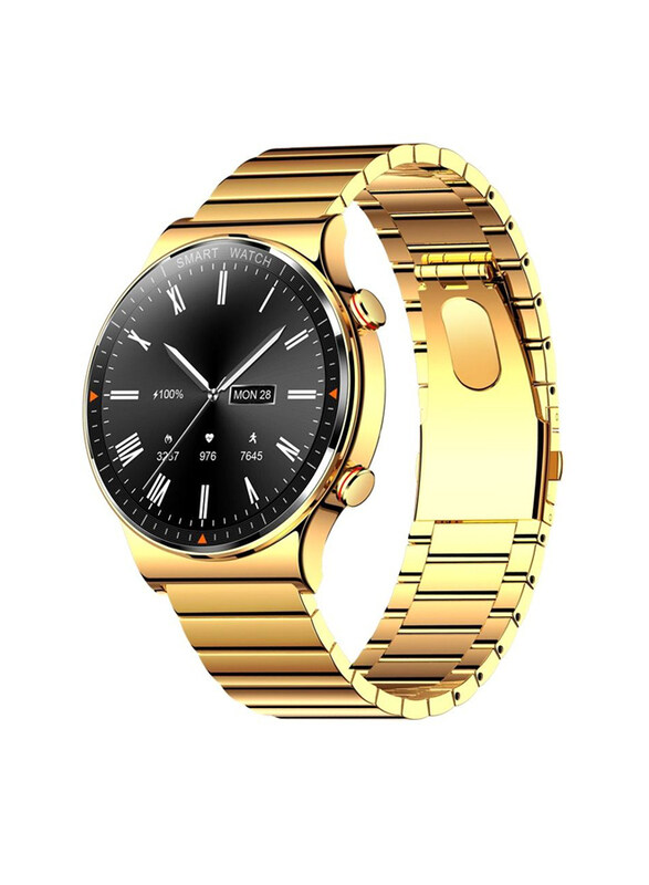 

Haino Teko Germany Full Touch Screen Men Stainless Steel Bluetooth Call IP68 Waterproof Smartwatch, Gold