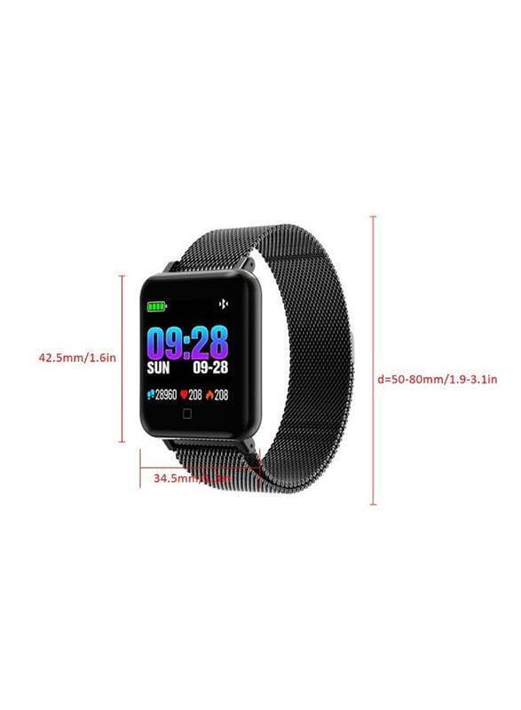 M19 Sports Pedometer Heart Rate Monitor Wristwatch Black