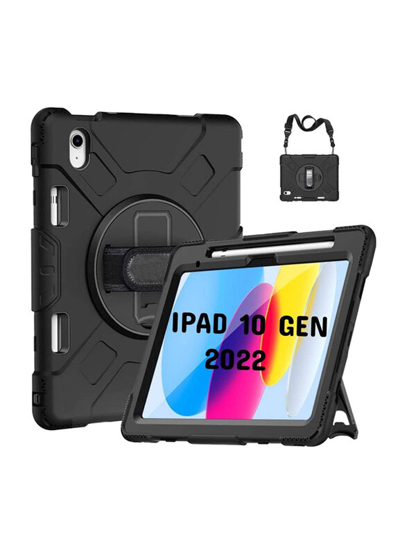 

Hyx Apple iPad 10th Generation Armor Cover with Pencil Holder, Black