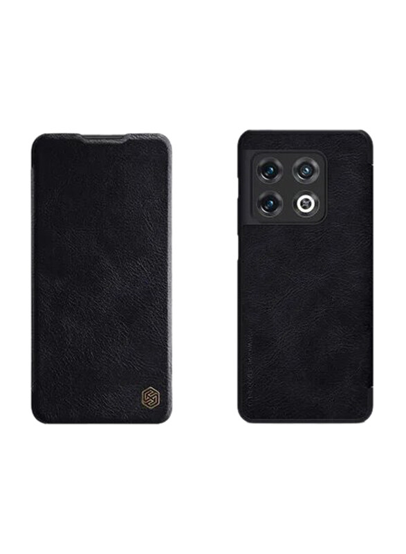 

Nillkin OnePlus 10 Pro 5g Qin Genuine Classic Leather Flip Folio Mobile Phone Case Cover, Black