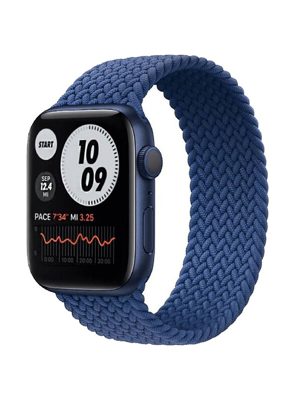 

Generic Braided Solo Loop Watch Band for Apple Watch Series 7 45mm, Blue