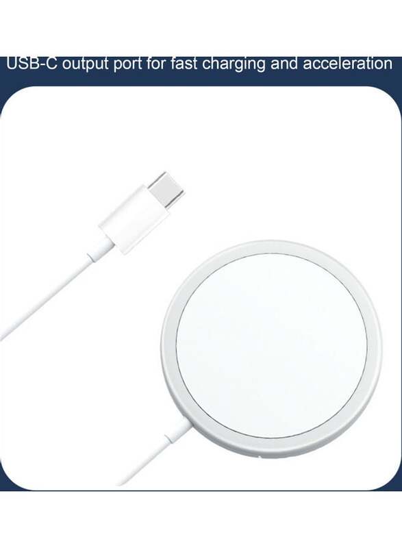 HSLG Wireless Magnetic Fast Charging Pad for iPhone 12/12 mini/12 pro/12 pro max and Huawei XiaoMi Silver