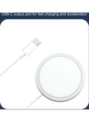HSLG Wireless Magnetic Fast Charging Pad for iPhone 12/12 mini/12 pro/12 pro max and Huawei XiaoMi Silver