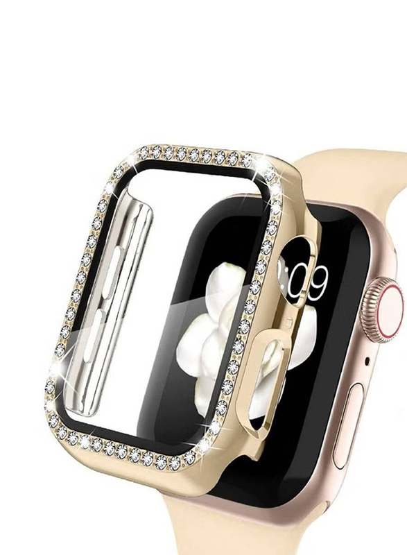 Diamond Cover Guard Shockproof Frame for Apple Watch 41mm, Gold
