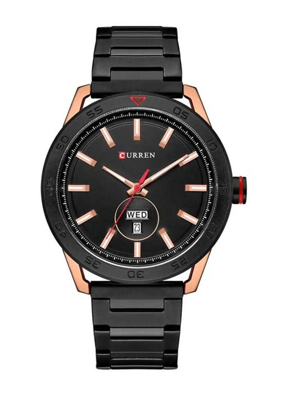 

Curren Analog Watch for Men with Stainless Steel Band, Water Resistant, Black