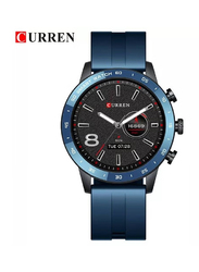 Curren 1.3" New Men With Big Screen Retina HD Long Standby Fitness Sports Wristwatches IP68 Waterproof Smartwatches, Blue