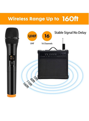 XiuWoo UHF Dual Portable Handheld Dynamic Karaoke Mic with Rechargeable Receiver, 2 Pieces, Black