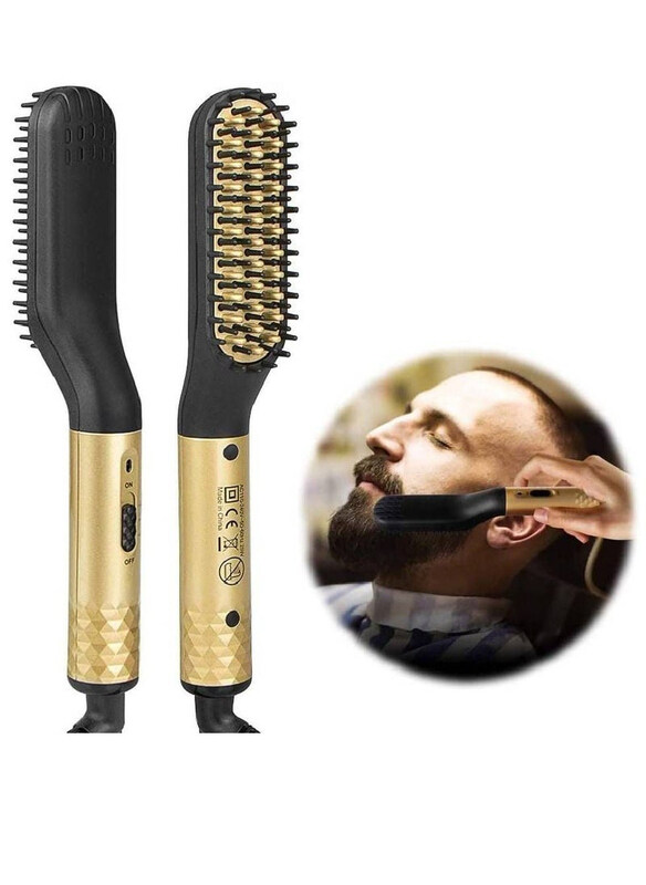 

Arabest Electric Multifunctional Hot Beard Hair Straightening Comb for Men, Gold/Black