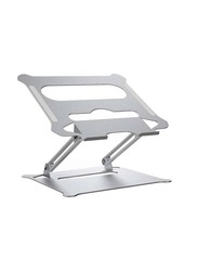 Foldable Laptop Stand Holder With Heat Vent Ergonomic Portable Aluminum Stand, Silver