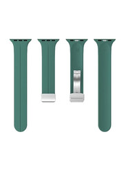 Perfii Replacement Soft Silicone Magnetic Buckle Sport Band For Apple Watch 42/44/45/49mm, Green