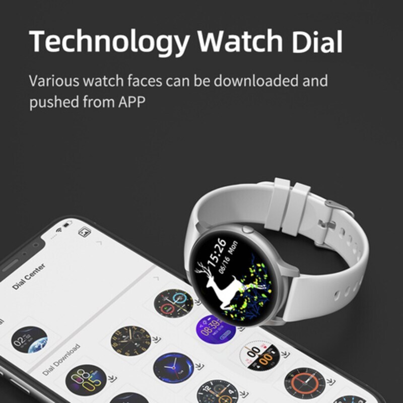 1.28 Inch KW66 Smartwatch Metal Fitness Tracker 3D Curved Full Touch IP68 Waterproof 13 BT Smartwatch, Black
