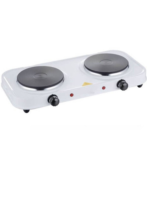 

Generic Electric Double Hot Plate with Automatic Thermostat Portable Electric Stove with Overheating Protection, 2000W, White