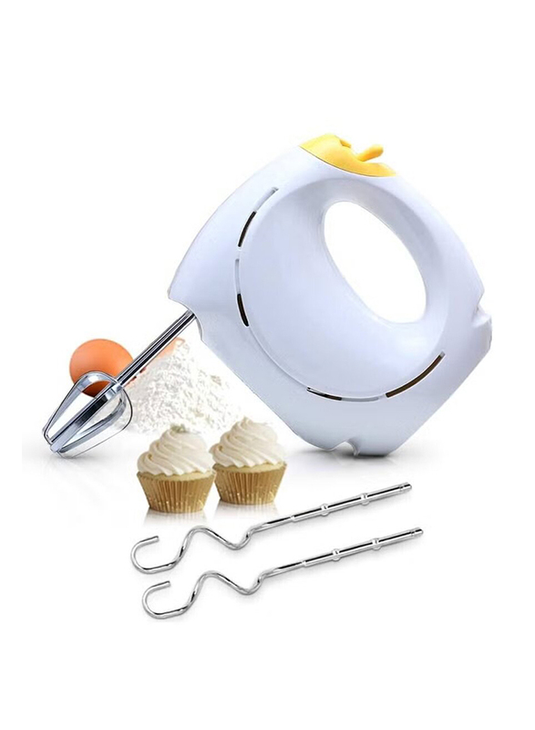 Professional Electric Handheld 7 Speed Function Food Collection Hand Mixer, 150W, White/Silver