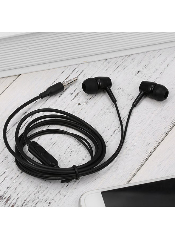 3.5mm Jack Wired In-Ear Headphones with Microphone, Black
