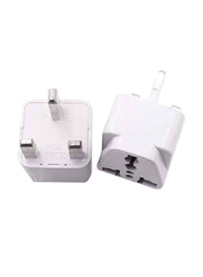 UK Plug 3-Pin Wall Charger, 2 Pieces, White