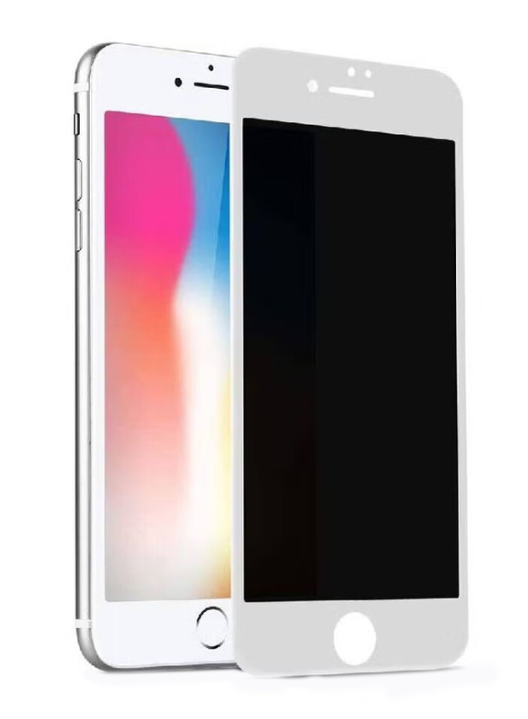 Apple iPhone 8 Privacy Full-Screen Mobile Phone Tempered Glass Screen Protector, White/Black