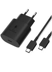 25W Super Fast Charger Adapter with Cable Compatible With Galaxy Smartphones And Other USB Type-C Devices Black