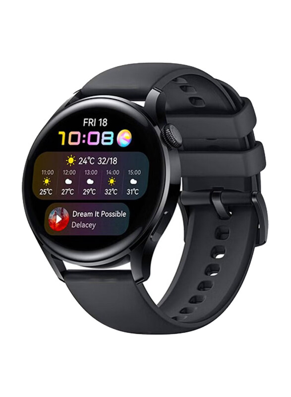 

Generic 46mm Smartwatch with Heart Rate Monitor, Black