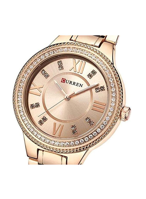 Curren Analog Watch for Women with Stainless Steel Band, C9004I, Gold