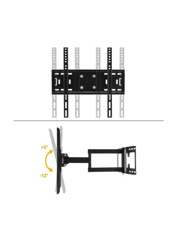 Skill Tech Corner TV Wall Mount Bracket Tilt Swivel Full Motion Articulating Arm for 32-70 Inch TVs, Black