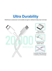 1-Meter USB C Cable, USB Type-C Male to USB Type-C for Smartphones/Tablets, White