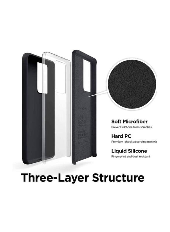Samsung Galaxy S21 Ultra Silicone Mobile Phone Case Cover, Black